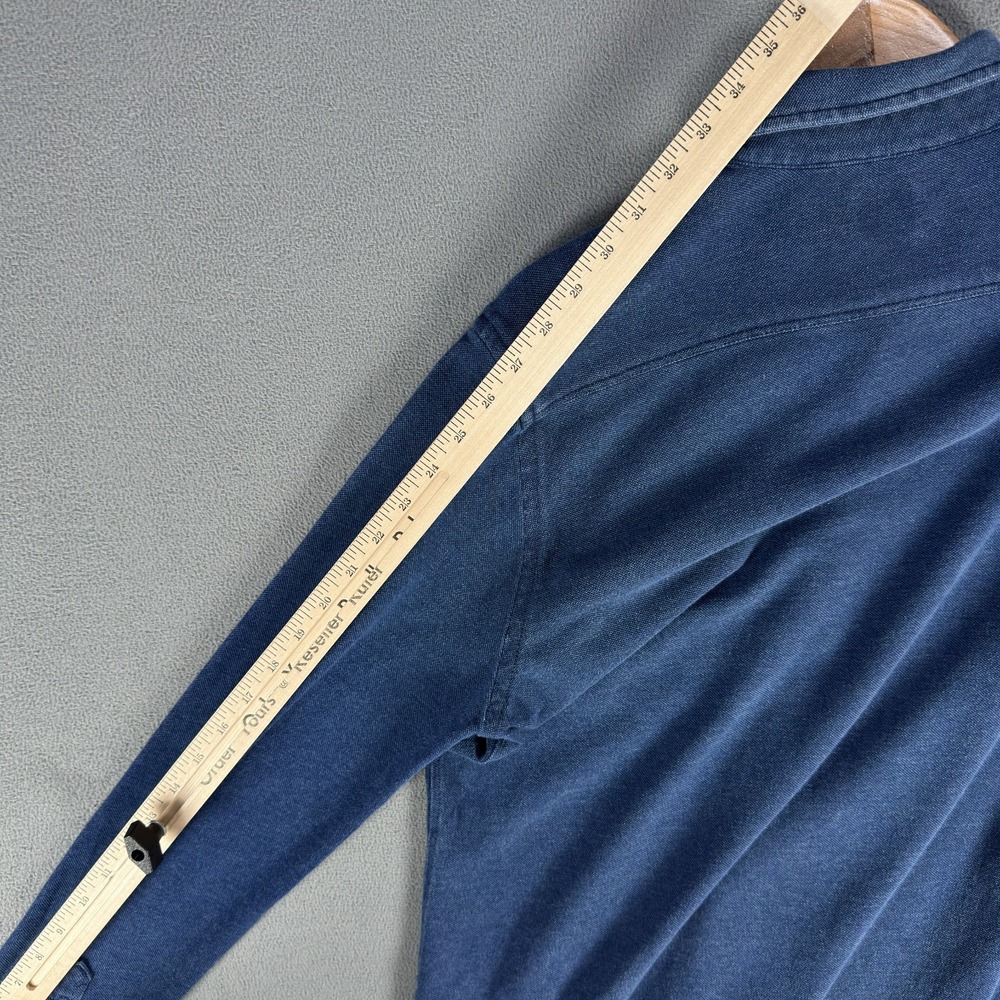 Faherty Shirt Large Blue Indigo Dyed Cotton Minimalist Outdoor Nature Office - Picture 6 of 8